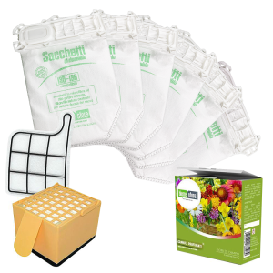 Sacchetti folletto vk 135-136 6 pz + granuli profumati fiori di campo+ filtri compatibili