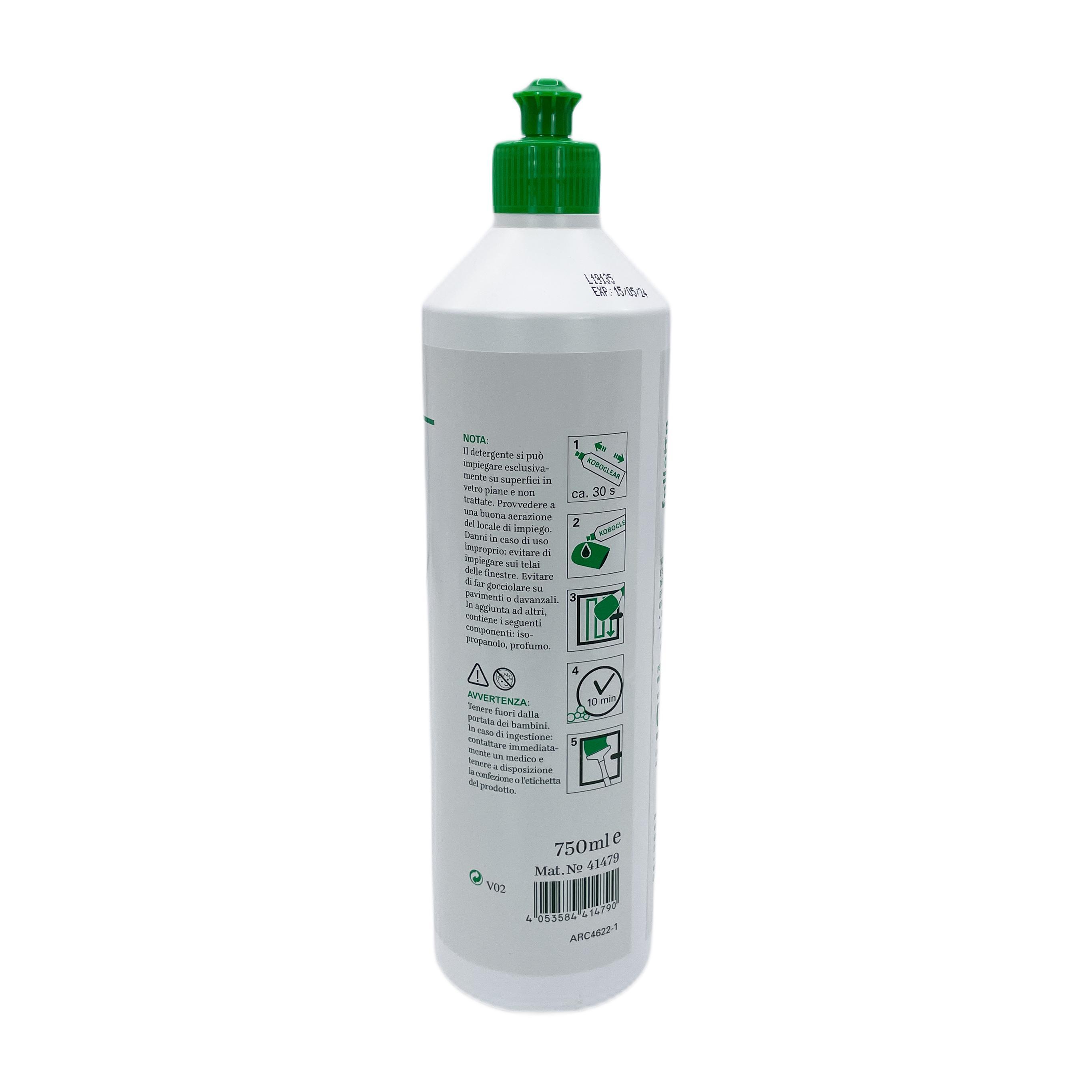 vorwerk koboclear detergente per vetri folletto 750ml originale vorwerk