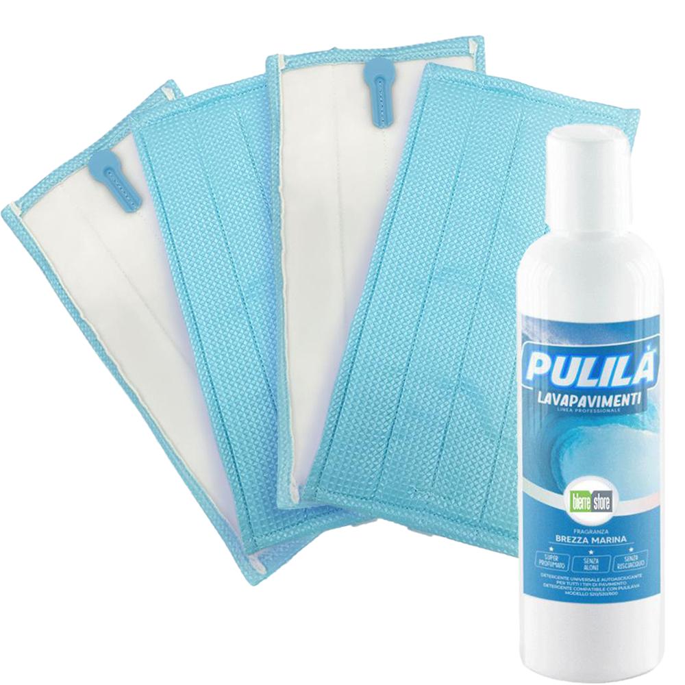 bierre store set 4 panni pulilava sp600 sp600s vk7s soft compatibile + detergente pulilà brezza marina - foto 1