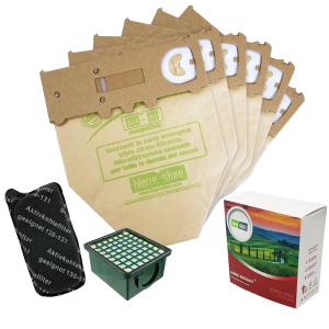 Kit sacchetti folletto vk 130 - 131 6 pz + granuli terre di siena + filtri compatibili